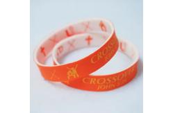 China Customized RFID Silicone Bracelet Debossed Ink-Filled Wristbands for Christian Events supplier
