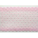 Fashion Pink Floral Embroidered Lace Trim With Chemical Poly Milk Silk For Women for sale