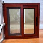 Insect Screen Aluminum Sliding Window For Bathroom Woodgrain Color for sale
