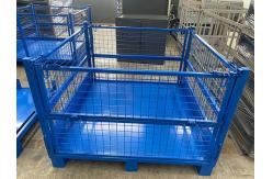 China Warehouse Storage Wire Mesh Pallet Cage With Electrostatic Spraying Galvanized Surface Treatment supplier