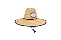China 11.5cm Wide Brim Patch Straw Hat Woven Raffia Grass For Surfing supplier