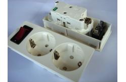 China Germany Double Electric Power Sockets Power Outlet With Switch Control supplier