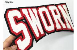 China Large Chenille Letter Patches Double Felt Background Personalized Embroidered Badges supplier