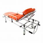 Aluminum Alloy Foldable Double-Tube Low-Position Ambulance Stretcher Emergency Rescue Trolley Back Adjustment for sale