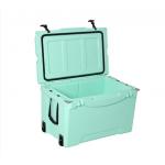 75L Wheeled Rotomolded Cooler Box , Insulated Ice Box With PU Insulation