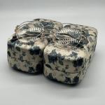 15.3CM Faux Suede Metal Eyeglass Case Cuboid Spectacle Storage Box for sale