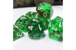 China Sprite green crystal Resin Boarding Dice Set  dnd dice supplier