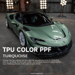 K077 Turquoise TPU Glitter Diamond Color PPF Self Healing Vinyl Car Wrap for sale
