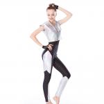Hip Hop Dance Costumes V Neckline Sparkle Zipper Vest Sports Leotard Competition Wear for sale