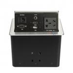Silver Aluminum Alloy Conference Table Pop Up Outlets With 2 USB , 2 Network for sale