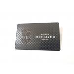 Carbon Fibre OEM 85x54mm Metal Plain Black Business Cards for sale