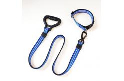 China Reflective Green Nylon Dog Collar Leash For Control Safety Training supplier