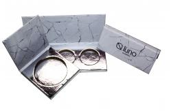China Handmade Empty Blush Palette Shiny Silver Paper Luxury Makeup Palette supplier