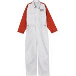 White Red Mosaic Spliced One Piece Suit for sale
