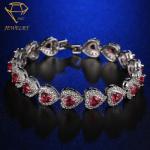 Heart Shape CCT 7.6 Inches Diamond Bracelets For Women for sale
