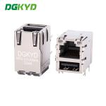 KRJ-21USBNL Rj45 8p8c Modular Connector USB2.0 Socket Integrated With 100Mbps Network Interface Tab Up for sale