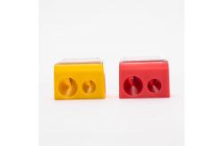 China Plastic School Kids Manual Double Hole Sharpener With Lid supplier