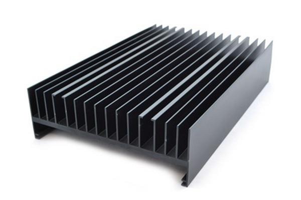 Powder painted Aluminium Heatsink Extrusions Black With CNC Machining