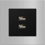 50/60Hz USB Charger Socket , Dual Plug Socket With Usb 86x86mm for sale