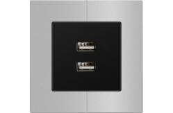 China 50/60Hz USB Charger Socket , Dual Plug Socket With Usb 86x86mm supplier