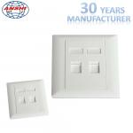 Customized Wall Mount Socket 86 Type Double Port Face Plate In White Color for sale