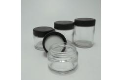 China Child Resistant Caps CBD Hemp Packaging Clear Glass Jar supplier