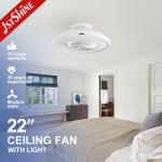 Enclose Bladeless LED Ceiling Fan With Dimmable White Modern For Study Room for sale