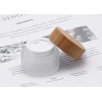 Frosted Clear Cream Cosmetic Jar Container 100g Empty With Bamboo Lid for sale