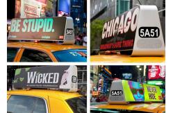 China P5 LED Taxi Top Advertising Signs 6000cd/Sqm Brightness With Wireless Control System supplier