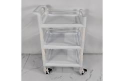 China Modular 3-Shelf Medical Trolley with Safety Rails Easy Assembly Plastic Cart supplier
