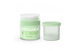China Customized Empty PET Material Refillable Airless Cosmetic Jar With Inner Recyclable PP Bottle supplier