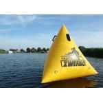 Triathlon Race 1.5m Yellow Custom Logo Floating Triangle ShapeInflatable Marker Buoy For Water Event for sale