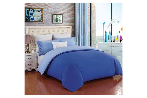 Polyester Cotton Duvet Cover Set Solid Bedding Set Fitted Sheet Pillowcase Queen/King