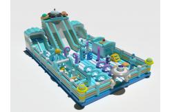 China Blue Inflatable Commercial Bouncy Castle With Slides Obstacles supplier