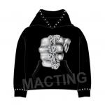 Design Your Brand Logo Streetwear 100% Cotton 500 Gsm Heavyweight Boxy Cropped Rhinestone Hoodie Custom for sale