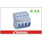 1/2/3/4P MCB Mini Circuit Breaker  Breaking capacities:4.5KA :1,3,6,10,16,20,25,32,40A; 6 KA: 50,63A for sale