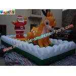 Commercial Inflatable Christmas Decorations Santa With Deer For Shop for sale