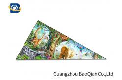 China Animal Image 3D Lenticular Ruler , Plastic Triangle Ruler Customized Logo supplier