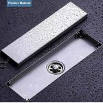 Matte Silver Shower Floor Drain Linear Rectangular Shape For Basement for sale