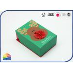 Christmas Gift Packaging Hinged Lid Gift Box For Handmade Candles Green Color for sale