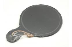 China Professional Slate Cheese Board Paddle Shape Rough Rim With Handles supplier