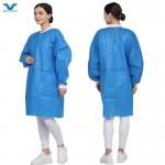 Clean Room Polypropylene Non Woven SMS 40GSM Nursing Scrubs Doctor Disposable Lab Coat for sale