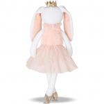 Shiny Crown Long Ears Pink Rabbit Plush Toy In Short Skirt