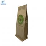 Aluminum Foil Block Bottom Valve 12Oz Kraft Paper Coffee Bags for sale