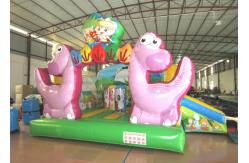 China Inflatable Dinosaur Baby Bouncy Castle , Quadruple Stitching Toddler Jumping Castle supplier