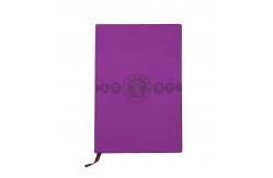 China Purple Soft Cover Pocket Notebook PU Leather Material With 100 Gsm Cream Pages supplier