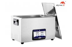 China Drain Value High Frequency Ultrasonic Cleaner 38L Tank 800W Heating supplier