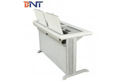 China School Flip Top Computer Desk / Double Computer Table With High Texture Surface supplier