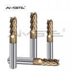 4 Flute Solid Carbide End Mill Nano Bronze Coating CNC Milling Tools For Hard Materials HRC60 for sale