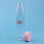 550ml 29oz Transparent PET Plastic Juice Bottle With Screw Cap for sale